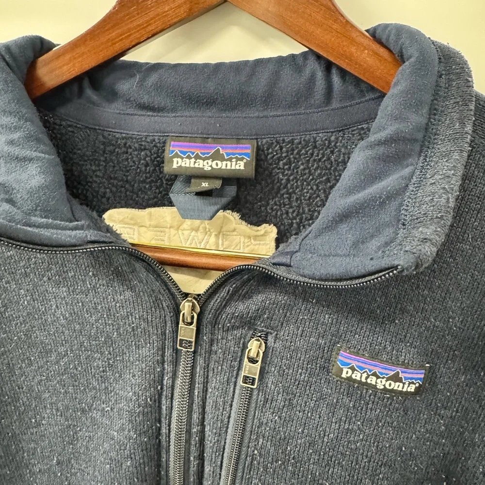 Patagonia Full Zip Up Sweatshirt‎ Blue Company Embroidered Mens XL Utility Work